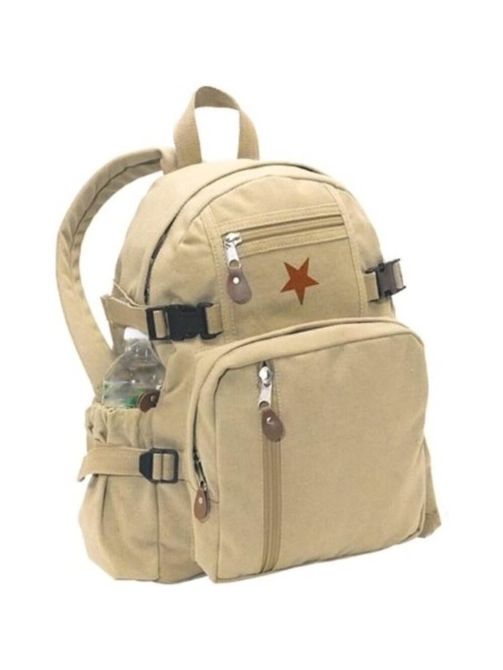 Rothco khaki Padded Adjustable Shoulder Straps Vintage Canvas Compact Backpack